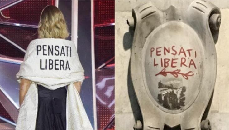 Sanremo 2023, accuse di plagio per Ferragni: street artist rivendica la scritta 'Pensati libera'