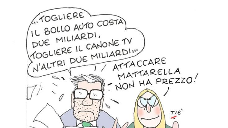 Meloni e l’attacco a Mattarella, la vignetta di Ellekappa
