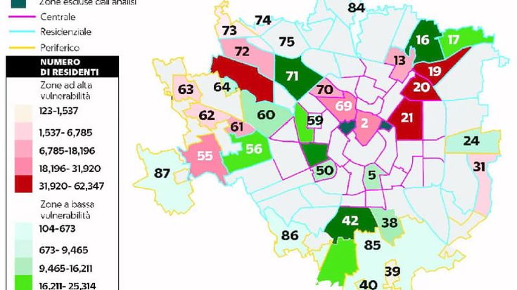 Nella mappa delle zone nemiche del cuore di Milano il rischio calore è a Porta Venezia e Loreto