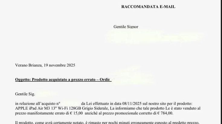 Compra l’iPad a 15 euro su MediaWorld. La catena: “Deve restituirlo, è stato un errore del sito”