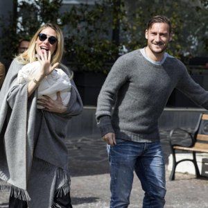 Roma, Totti al battesimo della terza figlia Isabel