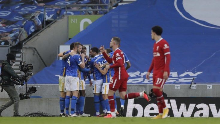 Premier: Liverpool beffato a Brighton, il City travolge il Burnley. Everton ko