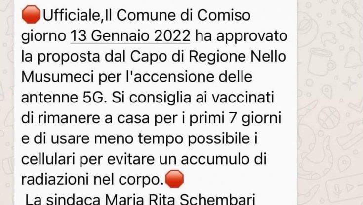 "Vaccinati, state attenti al 5G". Finto messaggio della sindaca di Comiso: scatta la denuncia