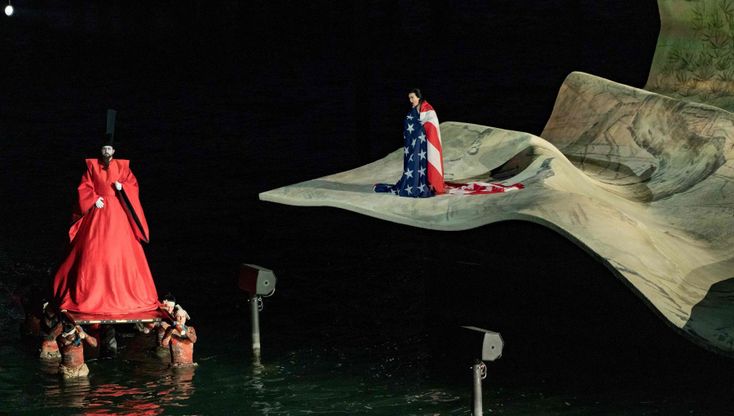 Bregenz, la prova della Madama Butterfly. Il palco galleggia sul lago