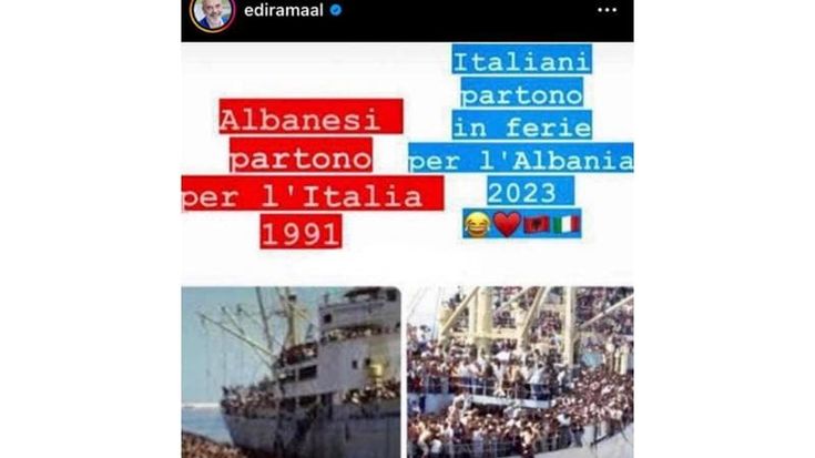 Italiani in fuga dal caroprezzi, il premier albanese Edi Rama ironizza con un meme social: “Esodo al contrario”