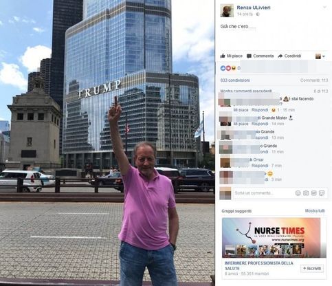 Ulivieri contro la Trump Tower, dito medio al grattacielo di Chicago 