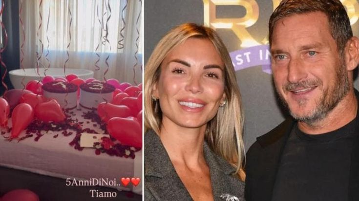 Francesco Totti e Noemi Bocchi, letto di rose e palloncini nel giorno del matrimonio di Ilary Blasi