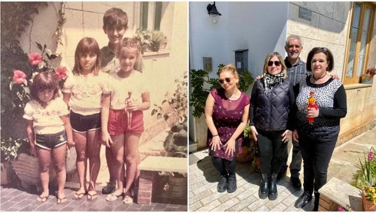 Stessa posa, stesso luogo: l’ambasciatrice del Venezuela in Cilento in foto come 44 anni prima
