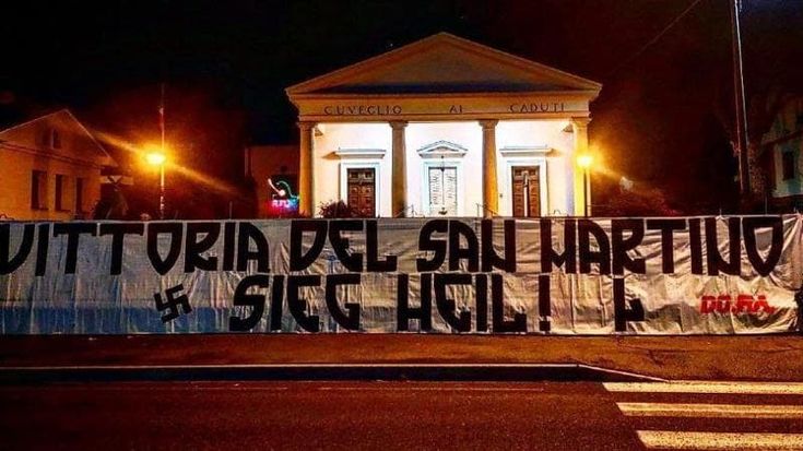 Varese, i neonazi di Do.Ra. espongono la svastica davanti al sacrario dei partigiani