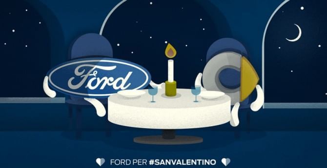 Ford per #SanValentino: gli auguri su Twitter
