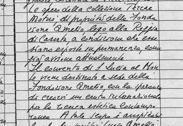 Ecco la foto del testamento con cui Amelio lascia la sua collezione alla Reggia di Caserta