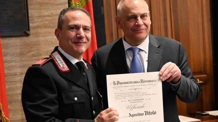 Carabinieri, Agostino Vitolo insignito Ufficiale al Merito della Repubblica