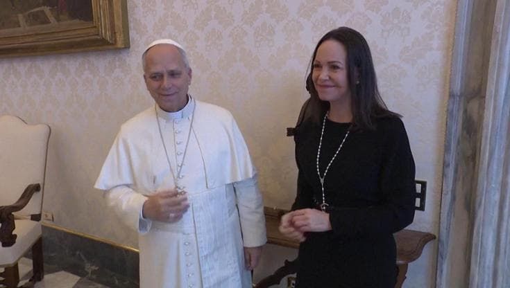 Vaticano, Papa Leone incontra la premio Nobel venezuelana Maria Machado