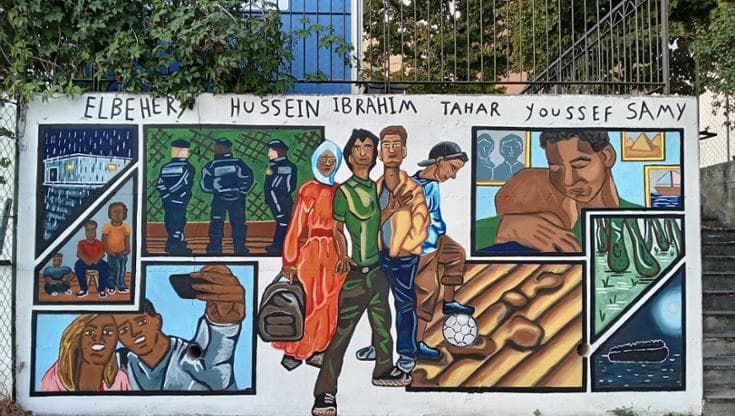 Un murale al Cep realizzato da sei minori stranieri non accompagnati
