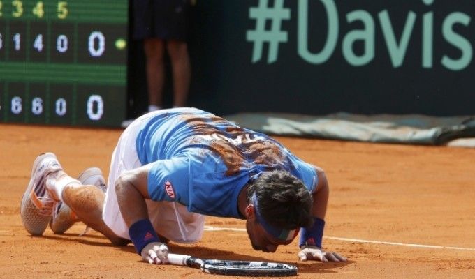 Tennis, Davis: Fognini regala il punto del 3-1 con l'Argentina, Italia ai quarti