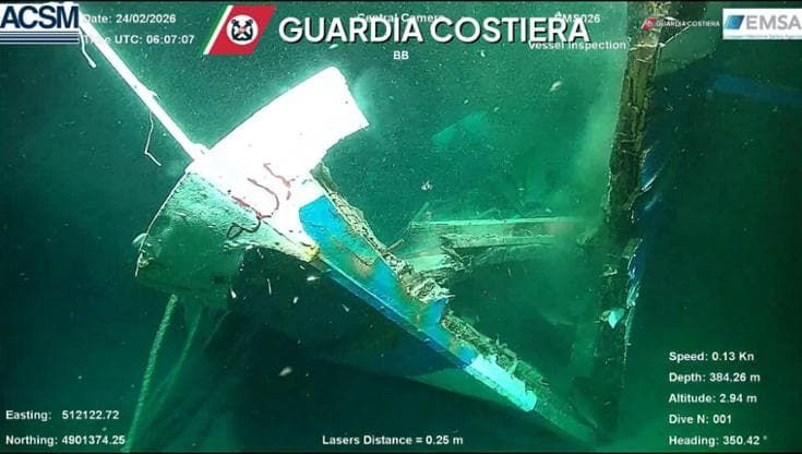 Individuato a 385 metri di profondità il peschereccio affondato al largo di Portofino