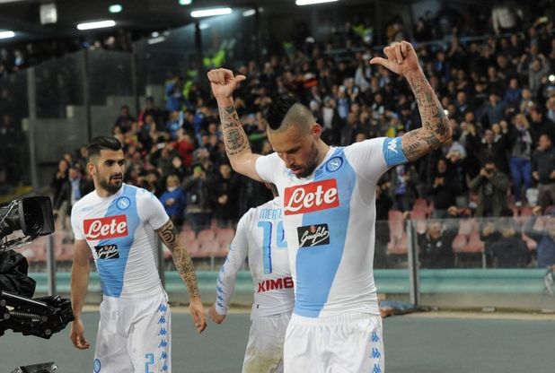 Napoli-Juventus, l'1-1 di Hamsik