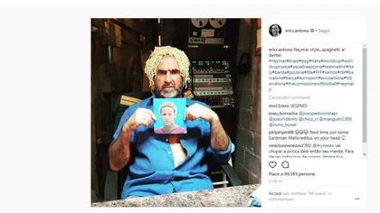 Cantona prende in giro il nuovo look di Neymar. E i capelli di O'Rey diventano 