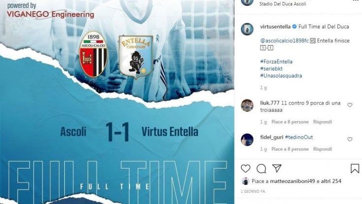Serie B, Ascoli-Entella partita maledetta: Tedino esonerato e Bertotto sfiduciato