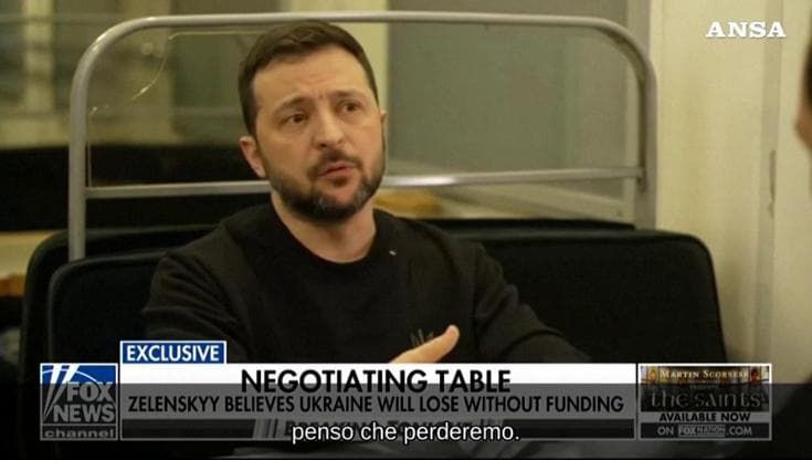 Zelensky: "Se gli Usa tagliano gli aiuti l'Ucraina perderà"