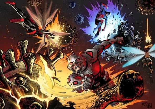 Un disegno contro la paura: Ant-man e altri super eroi contro il virus