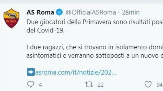Roma, due giocatori della Primavera positivi al coronavirus: ''Asintomatici e in isolamento''