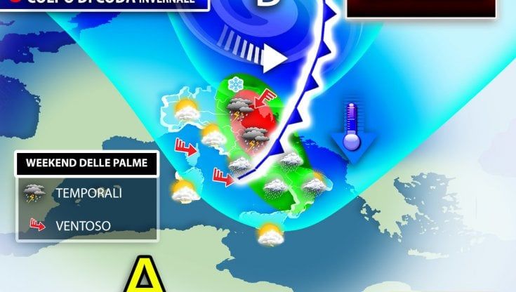 Previsioni meteo, colpo di coda invernale: weekend con temporali, vento e grandine