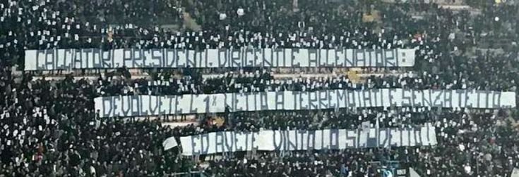 Striscione in curva B: "Calciatori e presidenti, devolvete a terremotati e senzatetto e avete vinto lo scudetto"