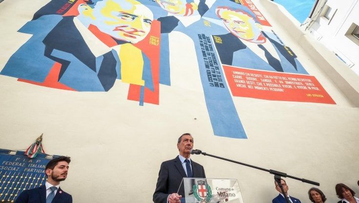 In via Lupetta il murale dei cinque sindaci antifascisti (e ribelli). Sala: "Quando Milano fa sentire la sua voce non si può non ascoltarla"