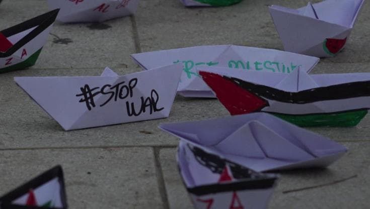 Venezia, il corteo per la Palestina attraversa il Lido