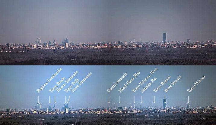 Milano e il suo skyline visto dal Lago Maggiore