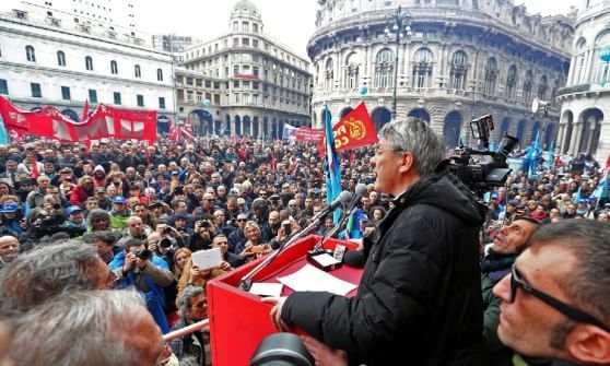 Landini irrompe anche a Genova "Coalizione sociale contro il governo"