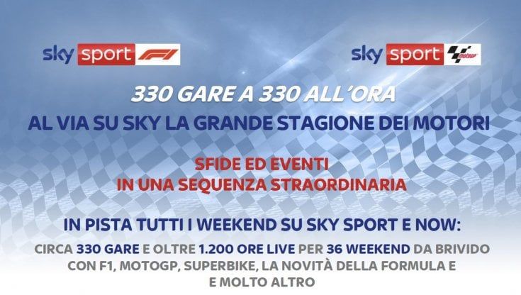 Sky accende i motori: dalla F1 alla Motogp, più di mille ore in diretta