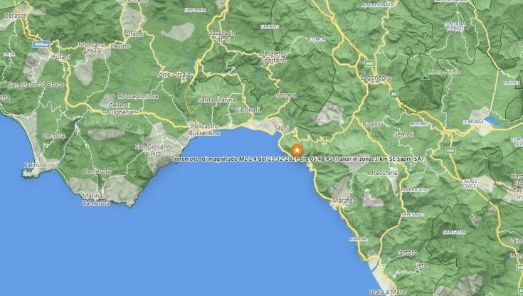 Cilento, doppia scossa di terremoto a Sapri: paura tra i residenti