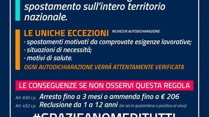 Coronavirus, misure e sanzioni nelle slide della Polizia