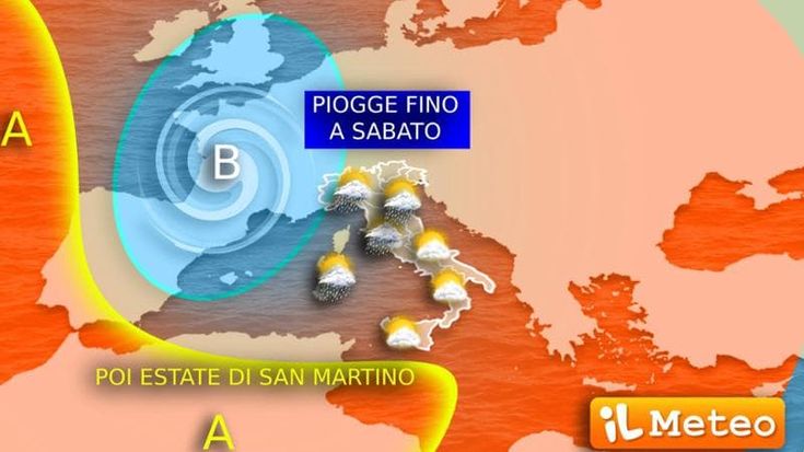 Previsioni meteo in Italia: maltempo fino a sabato, poi arriva l’Estate di San Martino in anticipo