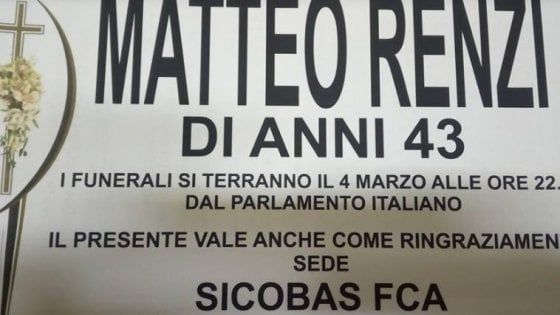Elezioni: manifesti choc contro Renzi, impedita l'affissione a Pomigliano