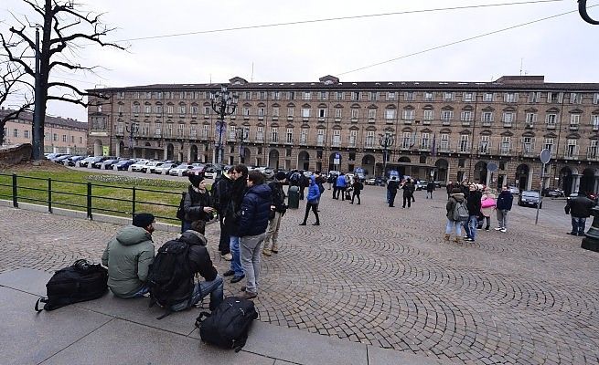 Dieci "forconi" in piazzaflop per la manifestazione