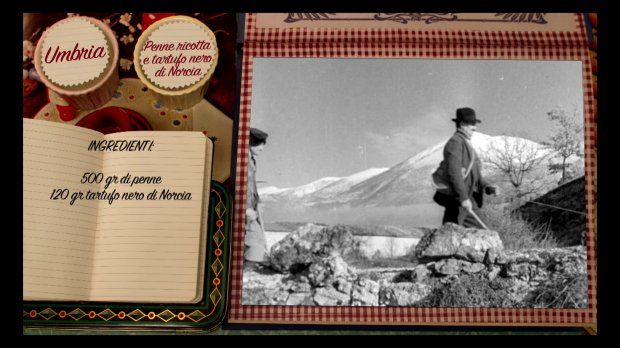 Cucina regionale dell'archivio Luce - Umbria: ''Penne ricotta e tartufo''