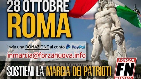 La marcia su Roma di Forza Nuova: "patrioti" convocati il 28 ottobre