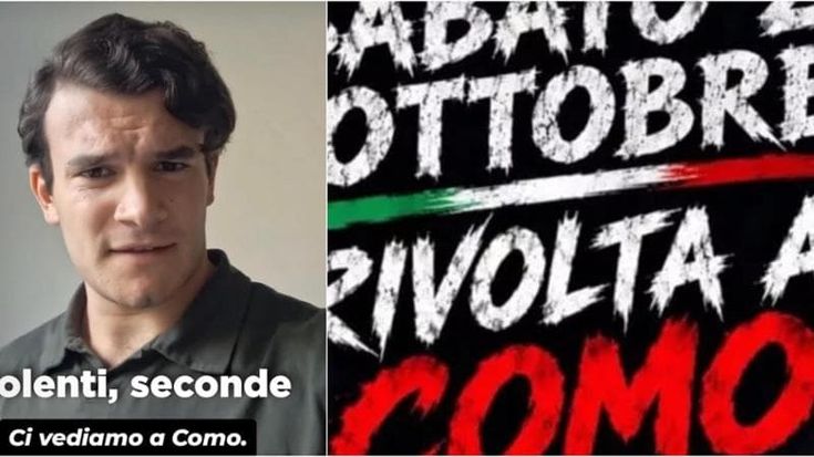 A Como l’estremista di destra Ballarati soffia sul fuoco della rivolta: “Anche noi in piazza”