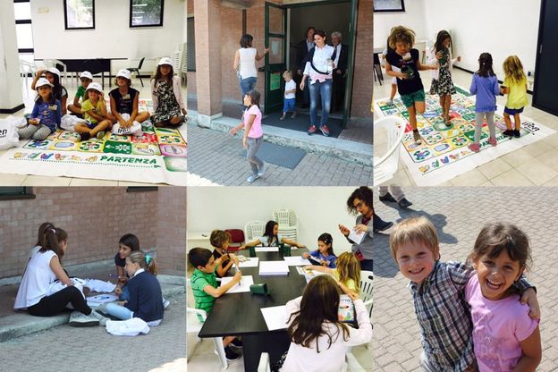 Bimbi in ufficio con mamma e papà