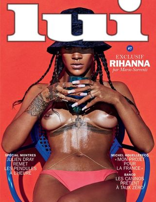 Topless per la Francia, Rihanna sulla cover di Lui<br />&nbsp;