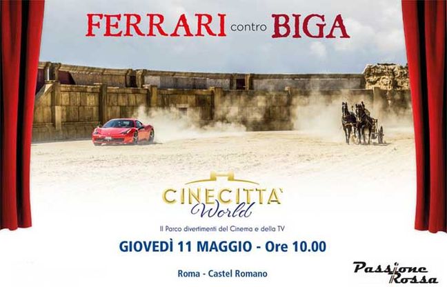 La biga di Ben Hur sfida la Ferrari