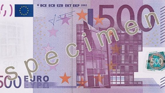 Banconota da 500 euro, addio: dal 27 gennaio non si stampa più