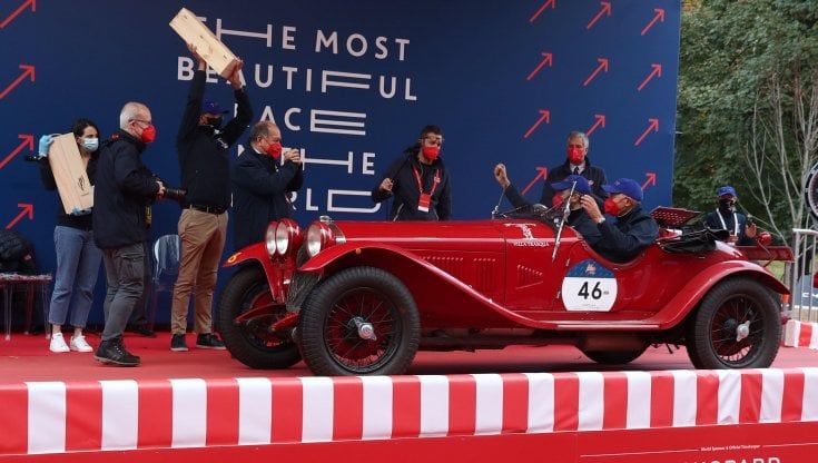 Miille Miglia arrivo a Brescia: vince l'Alfa Romeo Zagato del 1929
