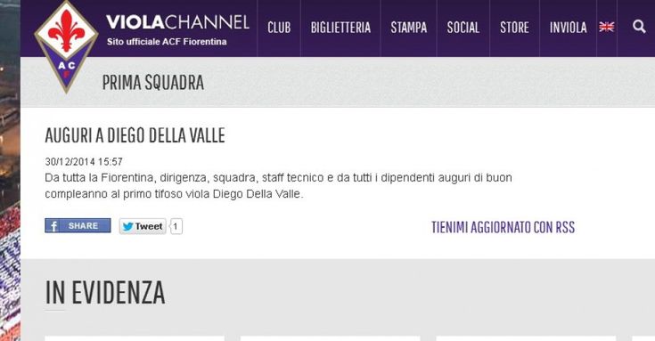 La Fiorentina fa gli auguri a Della Valle