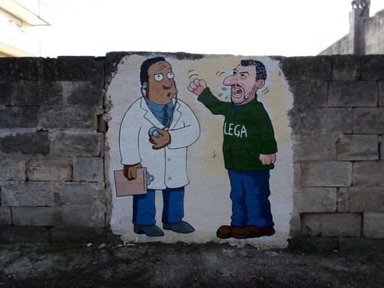 Razzismo, nel murale Salvini è un personaggio dei Simpson