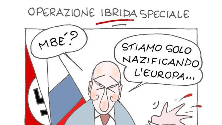 Putin e l’operazione ibrida: la vignetta di Ellekappa
