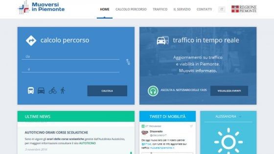 Dal traffico al meteo, dai colli alpini a treni e aerei: via al portale "Muoversi in Piemonte"